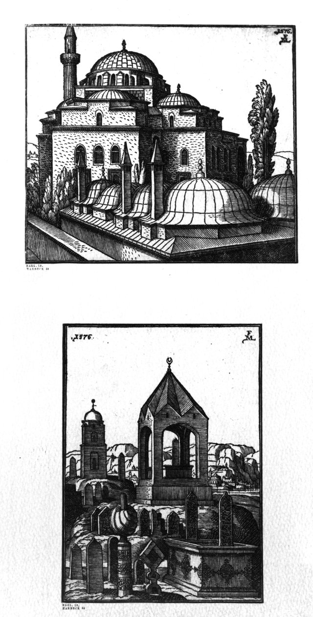 The Atik Ali Pasha mosque and a cemetery in Constantinople, 1576 by Melchior Lorck