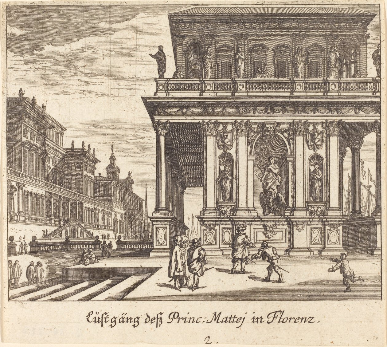 Palace, Florence by Melchior Küsel after Johann Wilhelm Baur