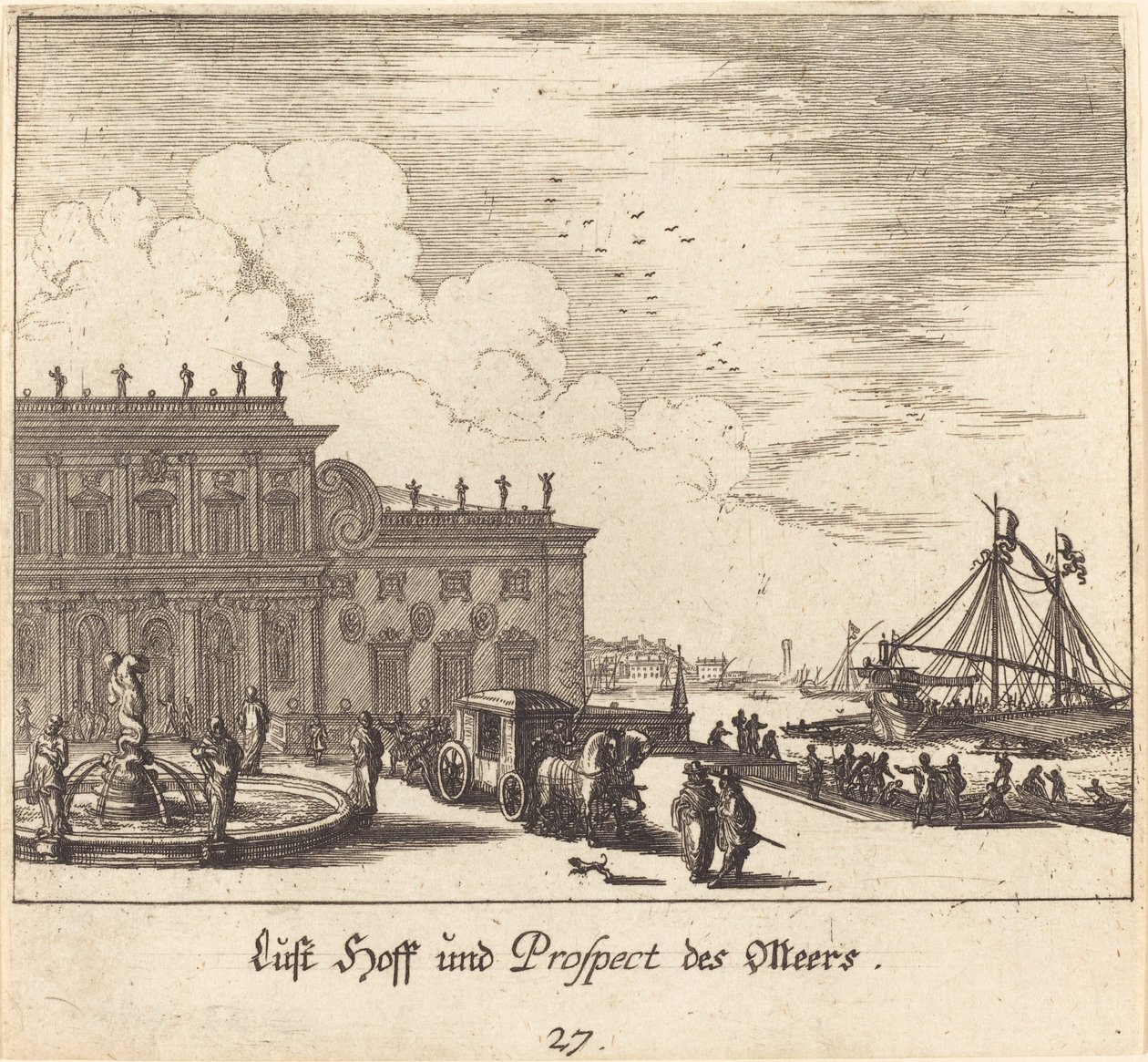 View of Meers by Melchior Küsel after Johann Wilhelm Baur