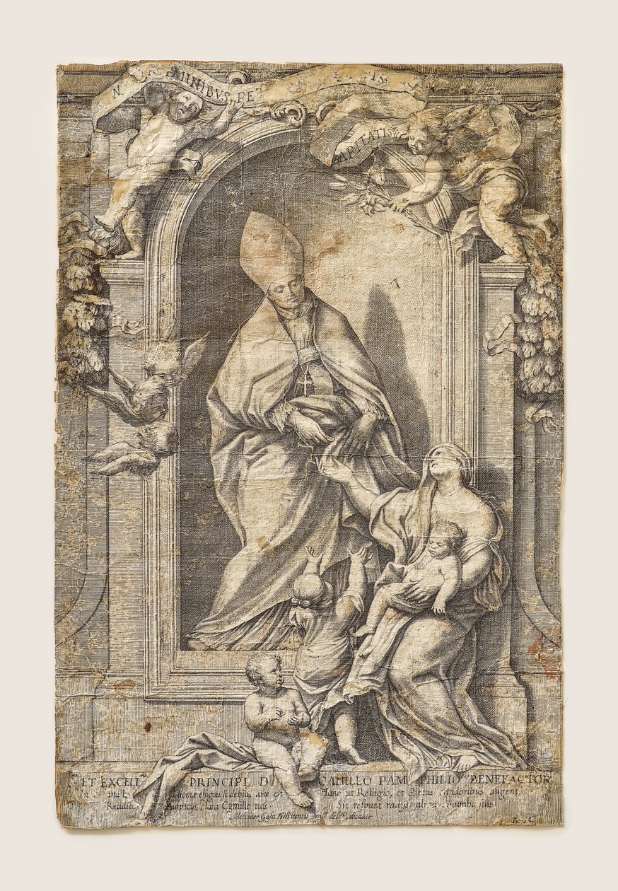 Charity of St. Thomas of Villanova by Melchiorre Cafa
