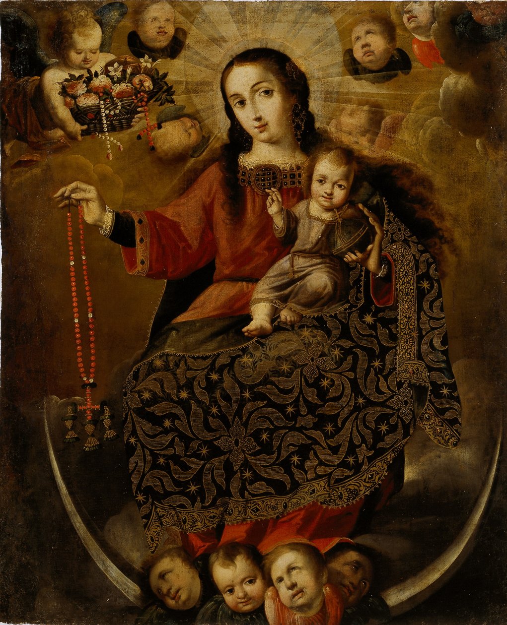 Virgin of the Rosary by Melchor Pérez de Holguín