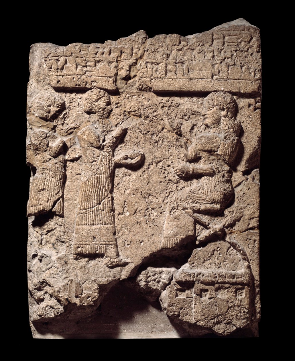 Mesopotamia: limestone relief of scribes taking the loot during the looting of Musasir. from the palace of Sargon II in Khorsabad (Khunsabad). 710 BC. Paris, musee du louvre by Mesopotamian Mesopotamian
