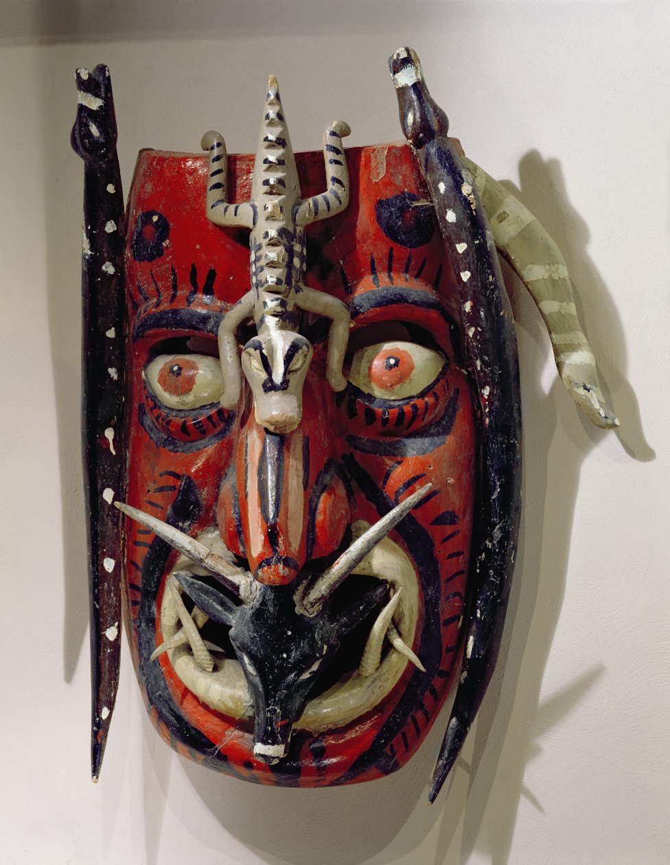 Mask of a deer used by the Mayo peoples of the Sonora and Sinaloa States of Mexico for the Dance of the Deer or Pascola by Mexican School