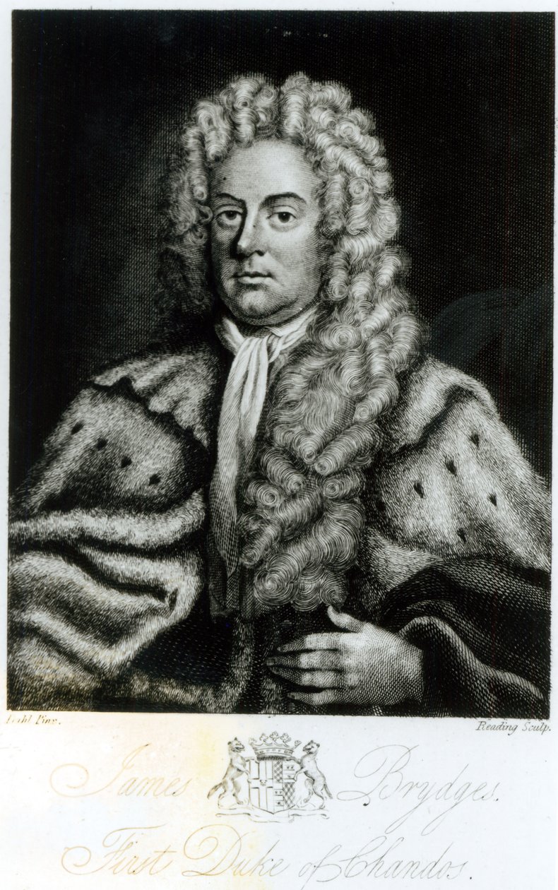 Portrait of James Brydges, first Duke of Chandos, engraved by Burnet Reading by Michael Dahl