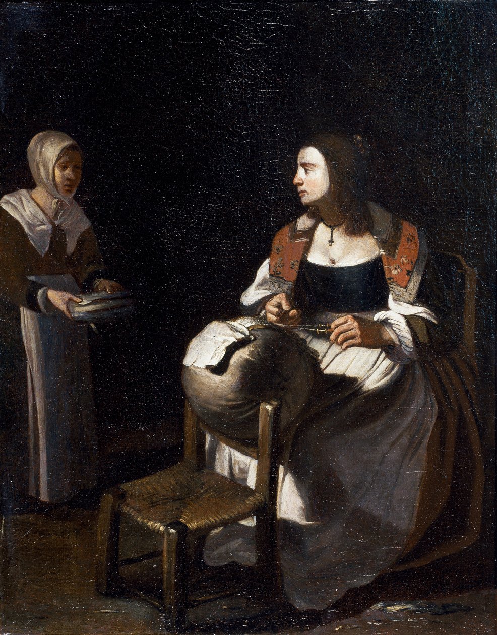 The pillow-lace maker by Michael (attr. to) Sweerts