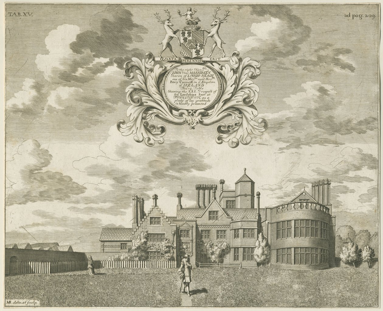 Fisherwick Hall: Copper-Plate Engraving by Michael Burghers