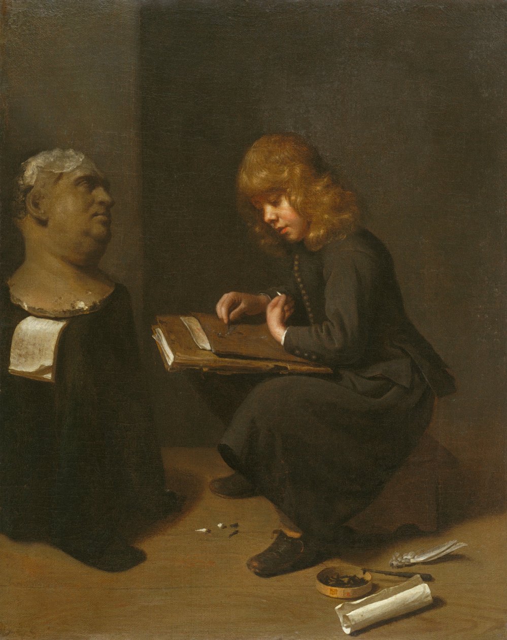 Boy Drawing a Bust of the Roman Emperor Vitellius by Michael Sweerts
