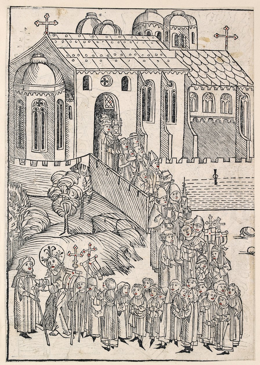 Christ Greeting a Pilgrim, c. 1491 by Michael Wolgemut