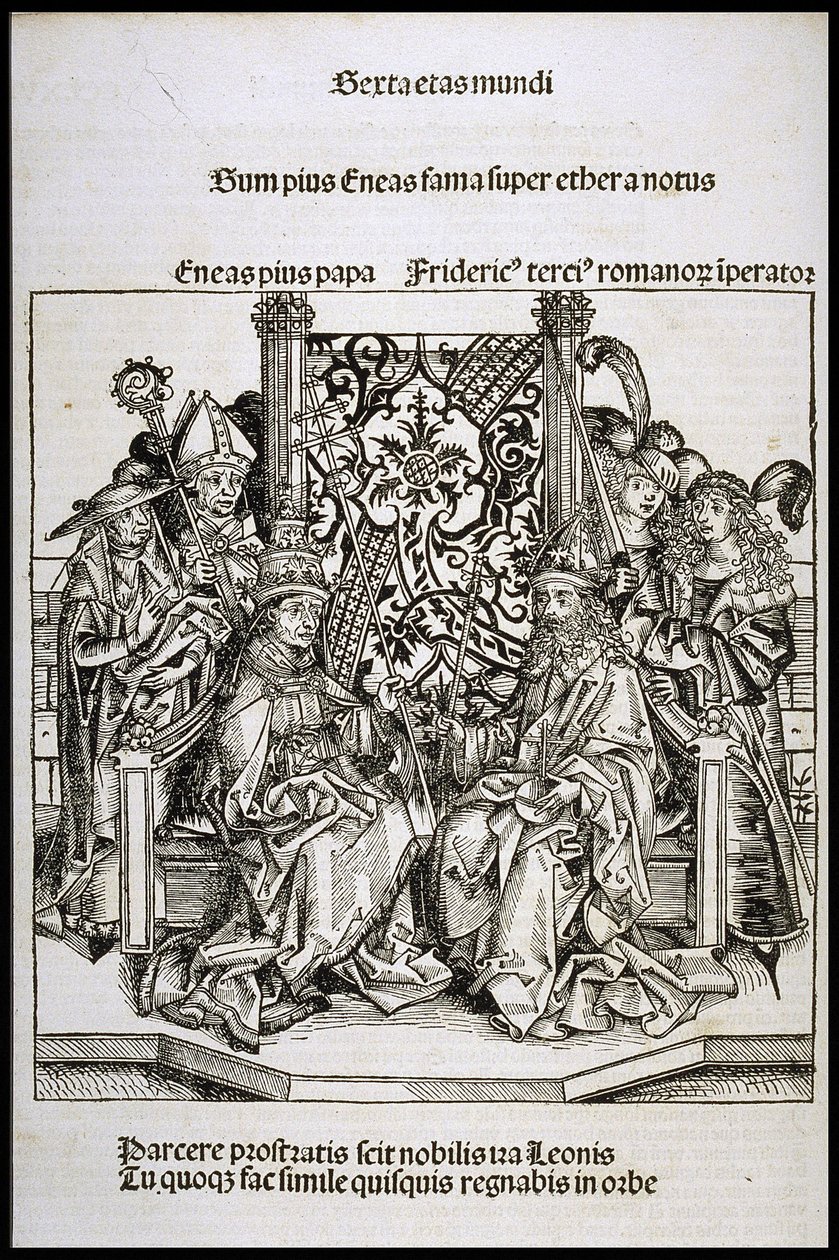 Meeting between Pope Pius II and Frederick III, Emperor of Germany by Michael Wolgemut