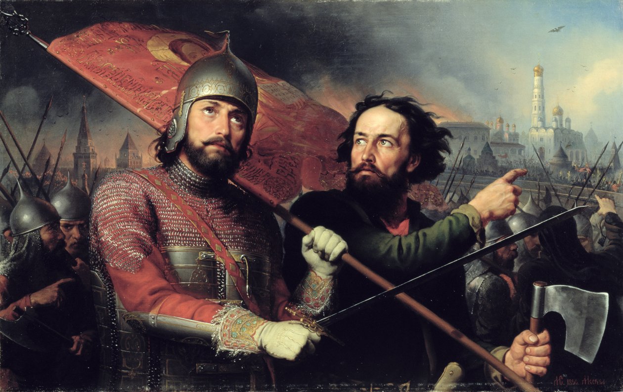 The National Uprising of Kuzma Minin and Count Dmitry Pozharsky, 1850 by Michail Ivanovich Skotti