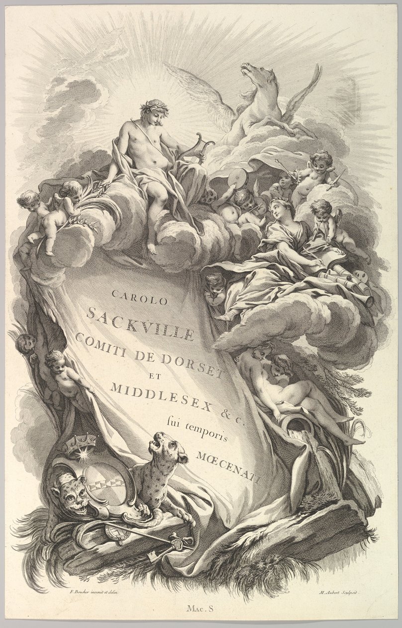 Frontispiece for the Tomb of Charles Sackville, Earl of Dorset by Michel Aubert