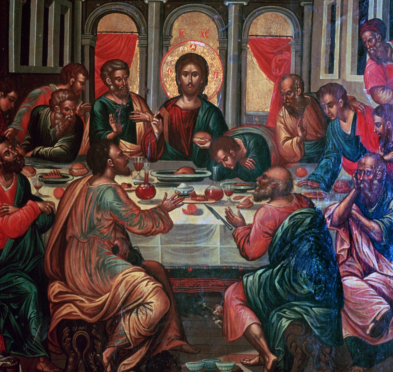 Ikon Painting of the Last Supper by Michel Damaskinos