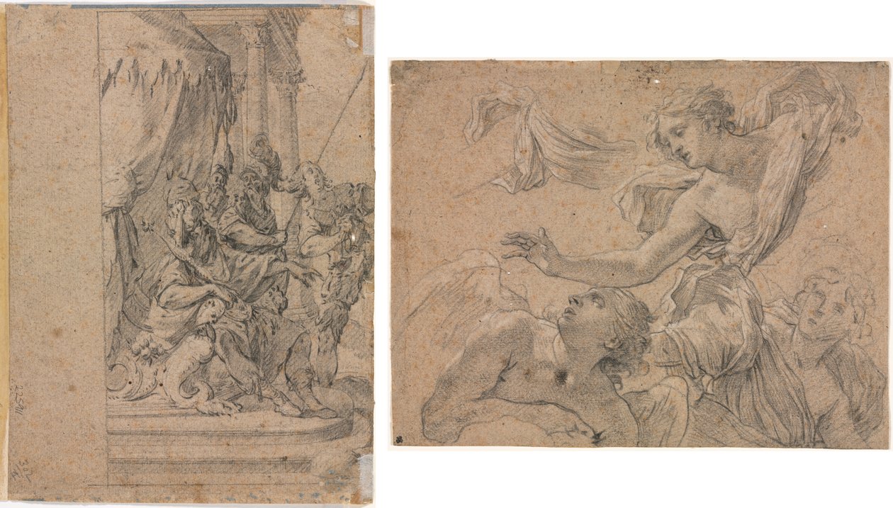 Studies of Angels (recto); Panthea before Cyrus? (verso) by Michel Dorigny