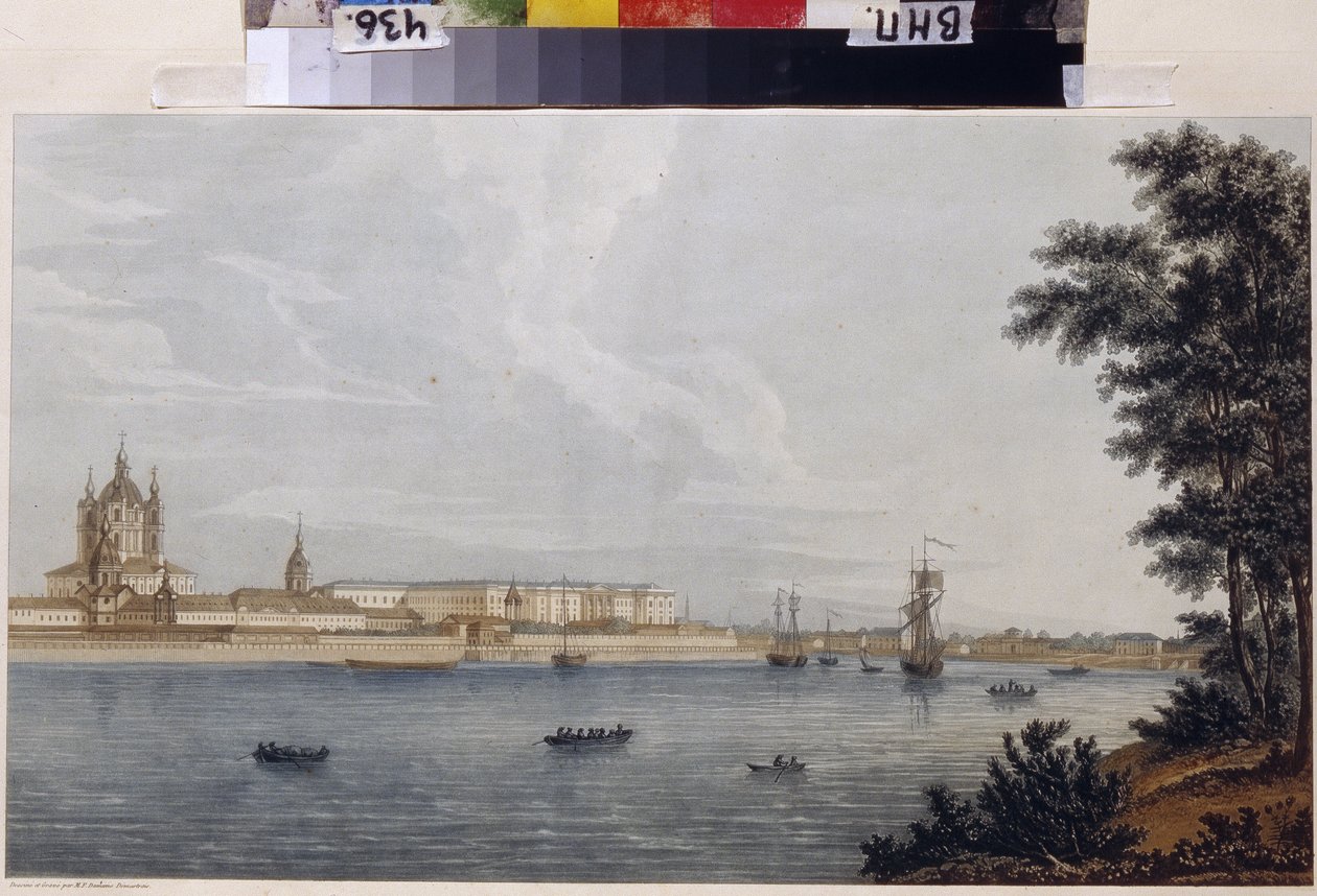 The Smolny Convent in Saint Petersburg by Michel Francois Damam-Demartrait