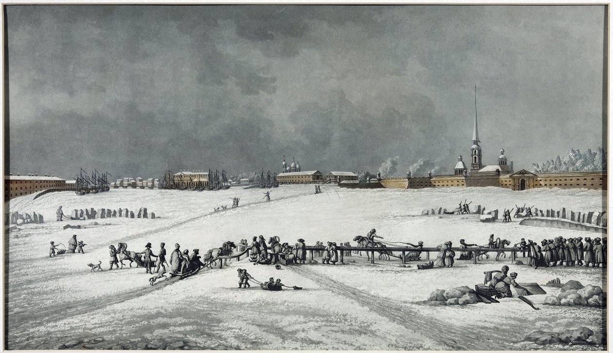 View of the Peter and Paul Fortress by Michel Francois Damam Demartrait