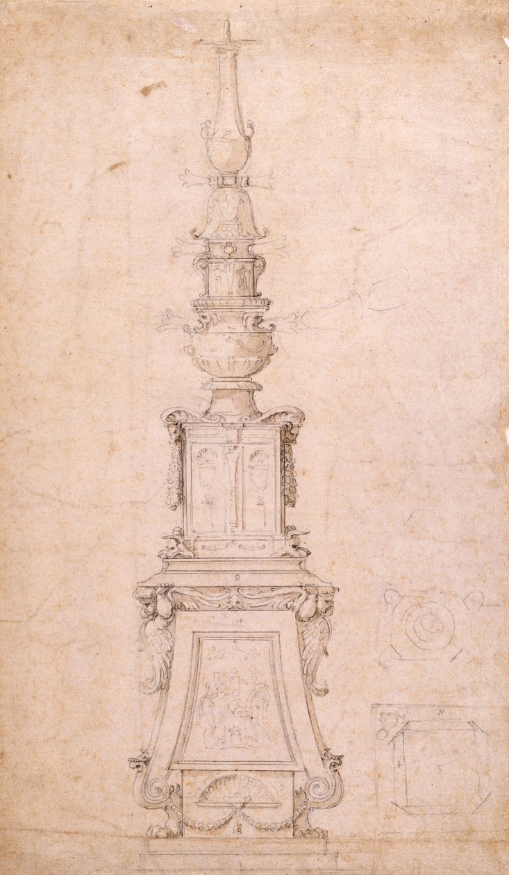 Design for a Candelabrum by Michelangelo Buonarroti