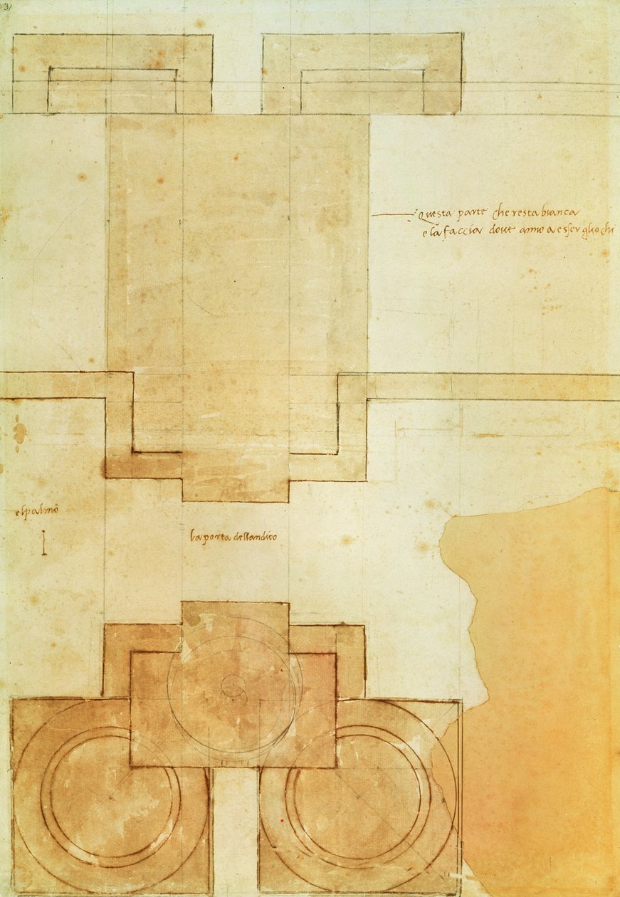 Plan of the drum of the cupola of the Church of St. Peter
