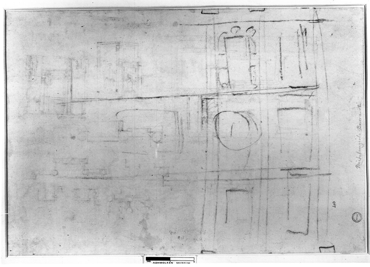 Study for the Ceiling of the Laurentian Library, 1524 by Michelangelo Buonarroti