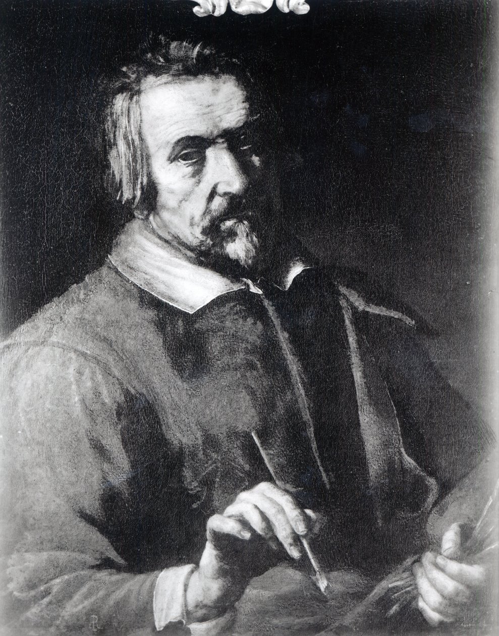 Self-portrait with a paintbrush