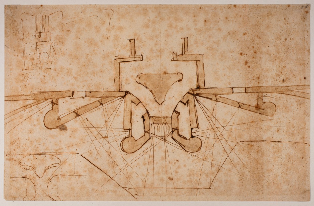 Fortification design for a gateway by Michelangelo Buonarroti
