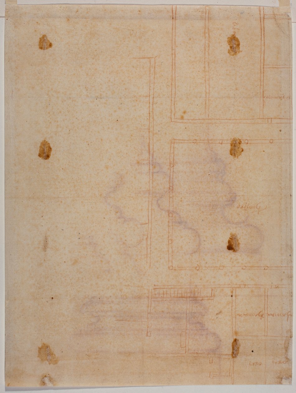 Fragmentary Floor Plan of the Convent of San Lorenzo by Michelangelo Buonarroti