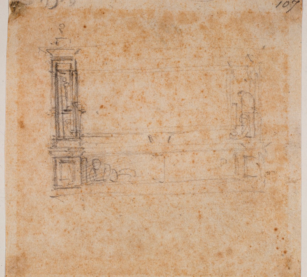 Study of Double Tomb Wall for the New Sacristy by Michelangelo Buonarroti