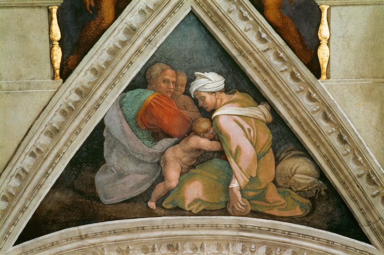 The Ancestors of Christ: Ozias Sistine Chapel ceiling in the Vatican by Michelangelo Buonarroti