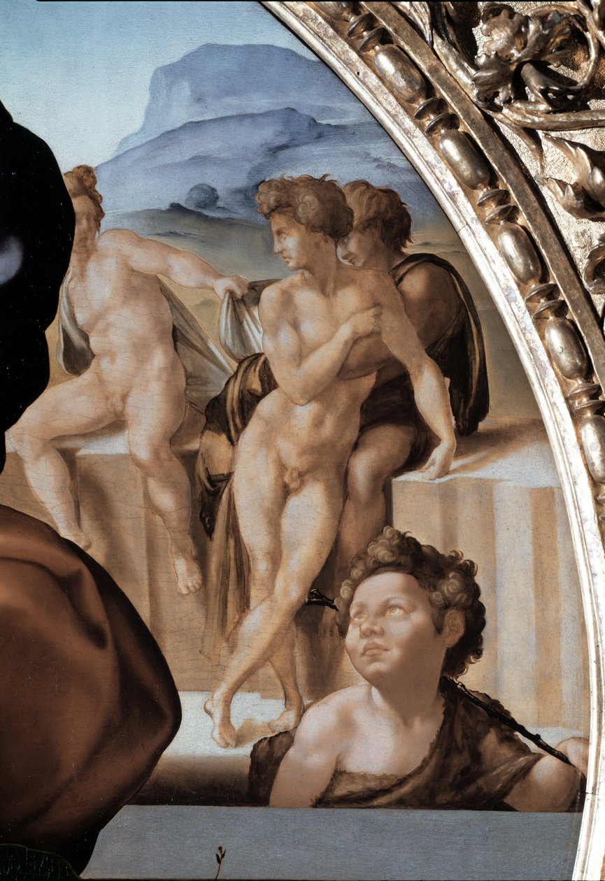 Tondo Doni: The Holy Family with Saint John the Baptist Child (detail) by Michelangelo Buonarroti