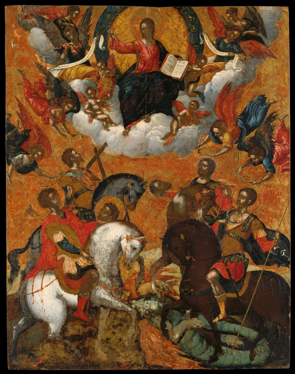 Icon of Four Military Saints on Horseback by Michele attr. to Damaskinos