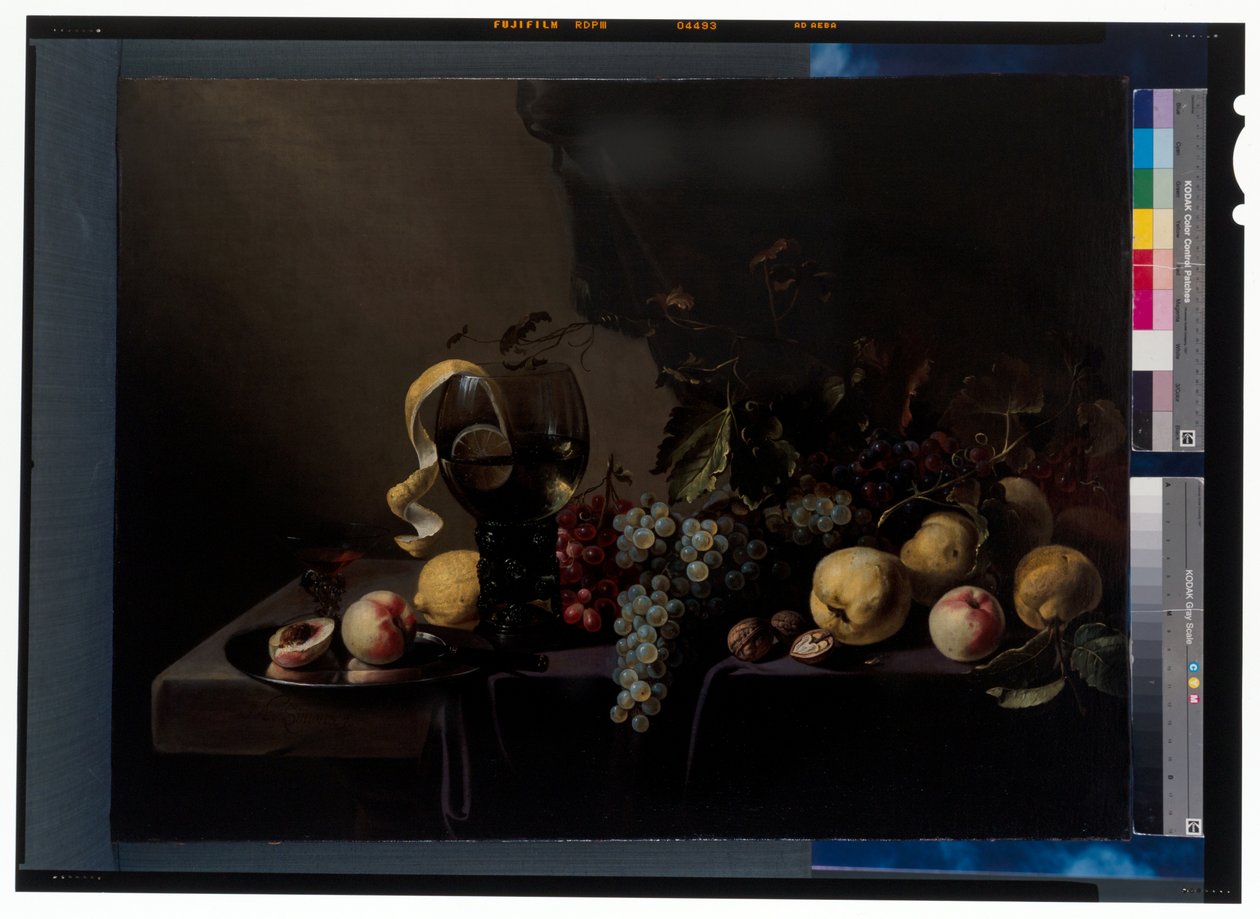 Still Life with Fruits and Grapes by Michiel Simons