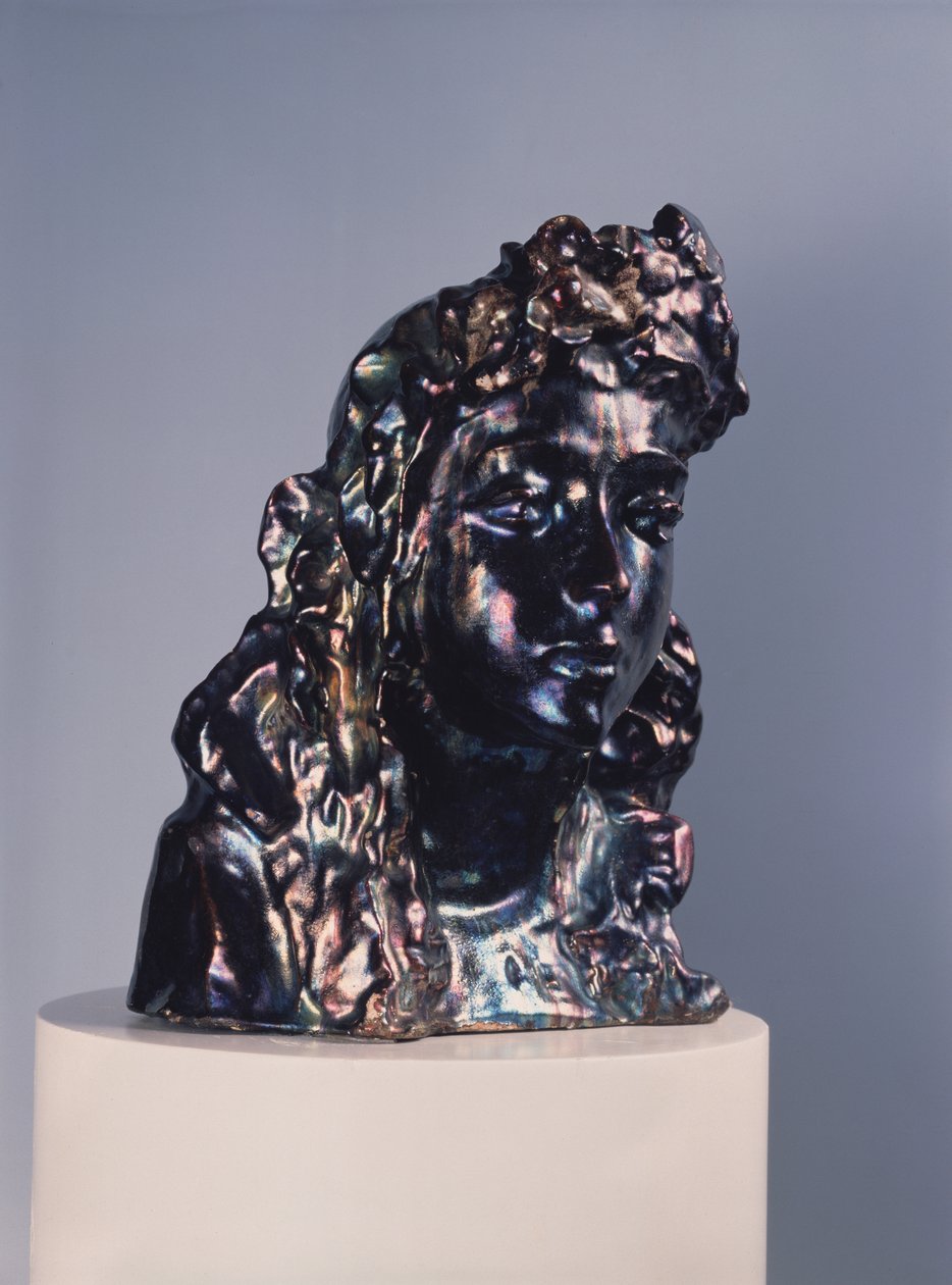 Girls head with a garland by Mikhail Aleksandrovich Vrubel
