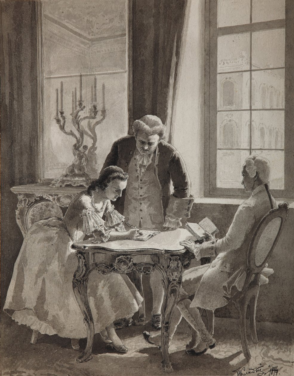 Russian Language Lesson of Empress Catherine II, 1894 by Mikhail Petrovich Klodt Baron