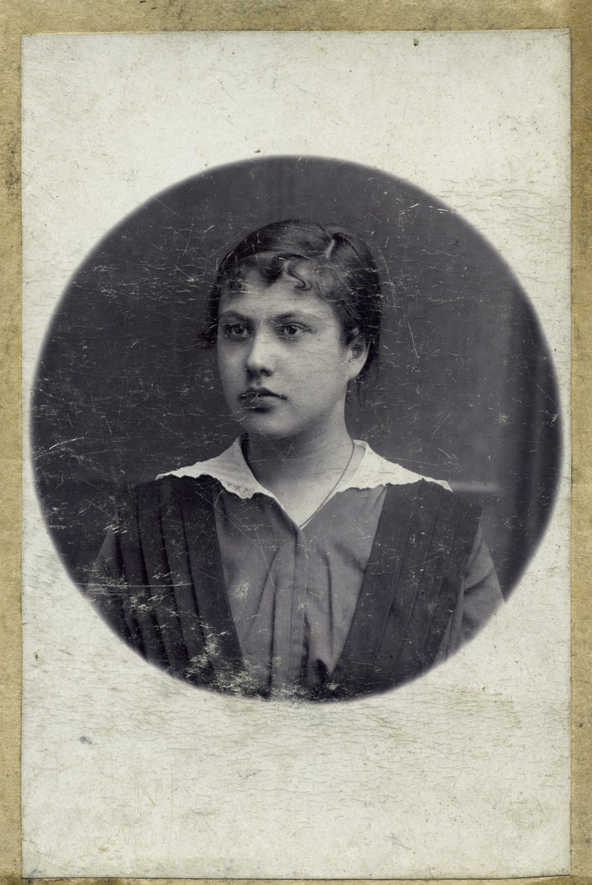 Vintage portrait of a young girl, 1914 by Mikhail Pogosov