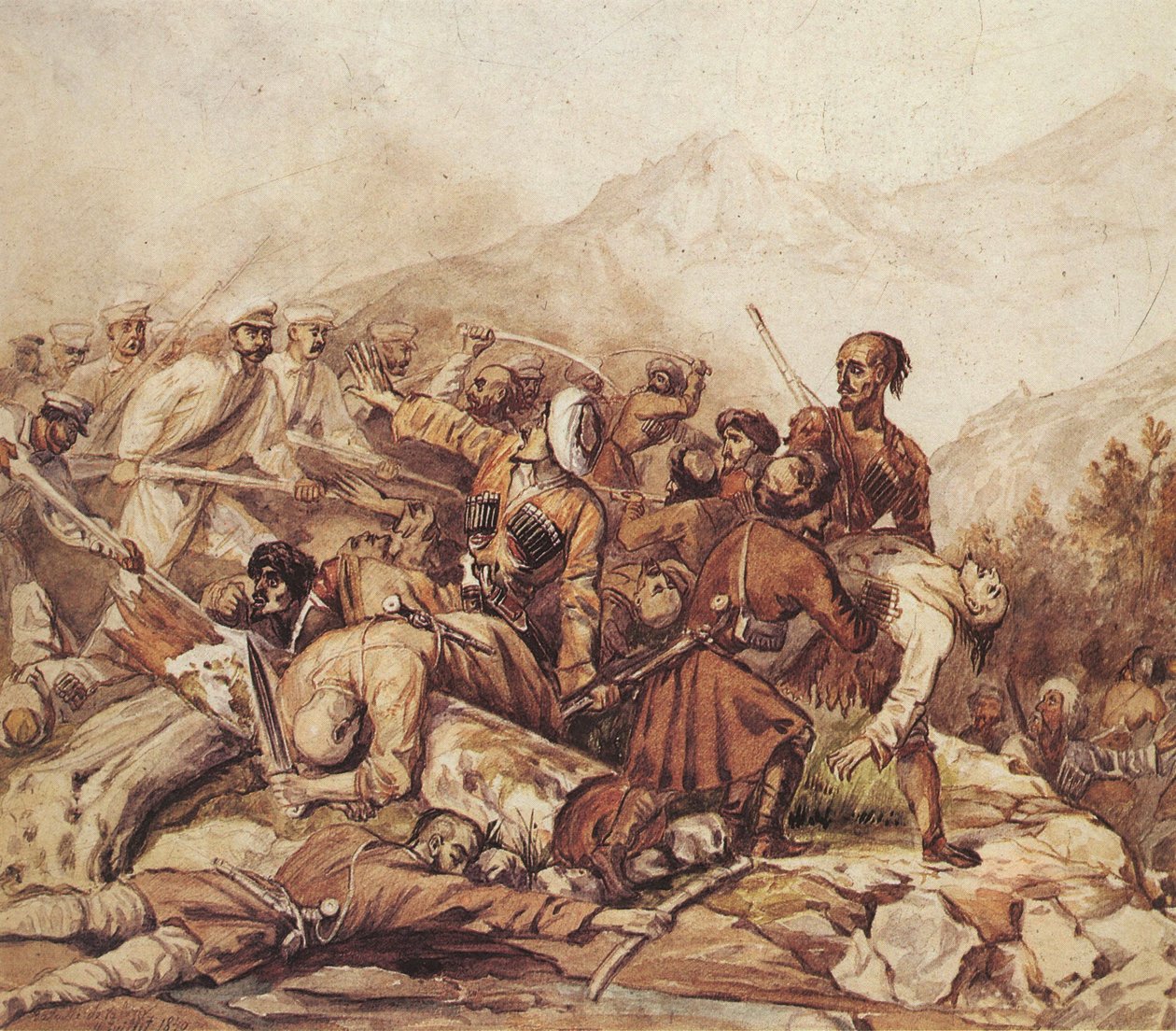 The Battle of the Valerik River on July 11, 1840 by Mikhail Yuryevich Lermontov