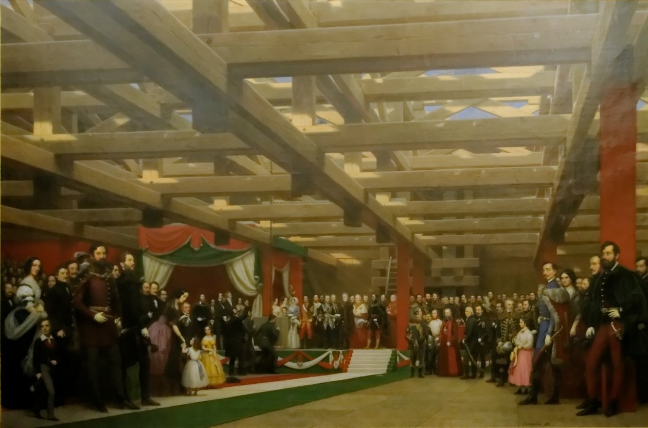 Laying the Foundation Stone for Chain Bridge in 1842 by Miklós Barabás