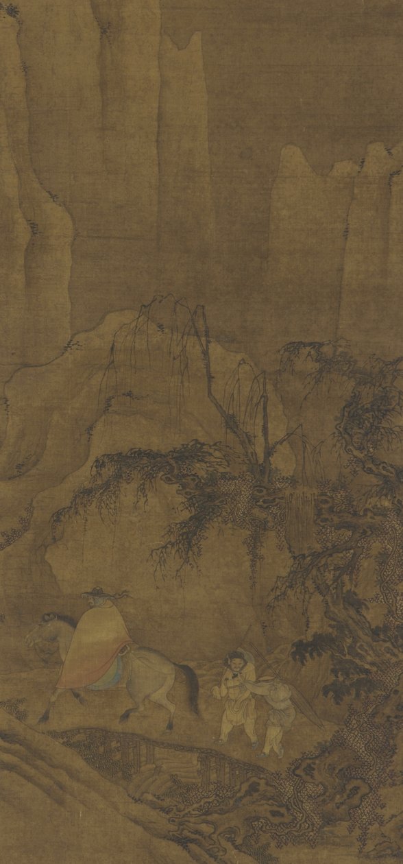 A Traveller on Horseback with Attendants by Ming Dynasty Chinese School