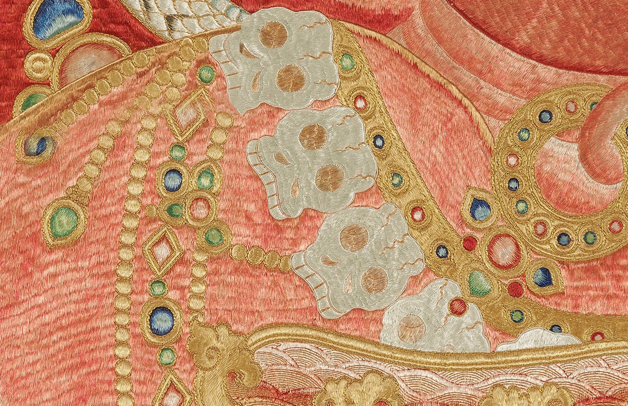 Detail of Imperial Embroidered Silk Thangka by Ming Dynasty Chinese School