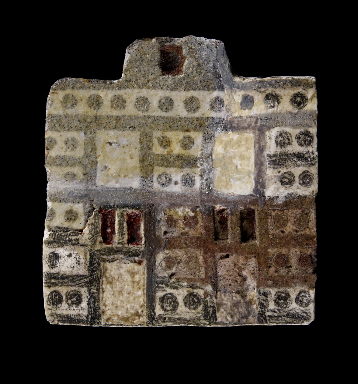 Faience inlay plaque depicting a two-storey house, Middle Minoan IIIA Period by Minoan