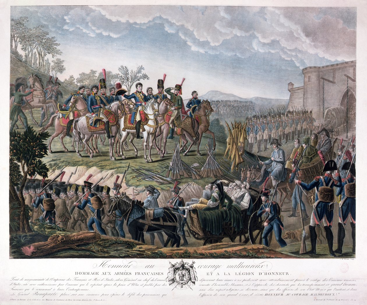 Napoleon Paying Homage to the Courage of the Vanquished, during the Surrender of Ulm, 20 October 1805 by Mixille or Mixelle Jean Marie