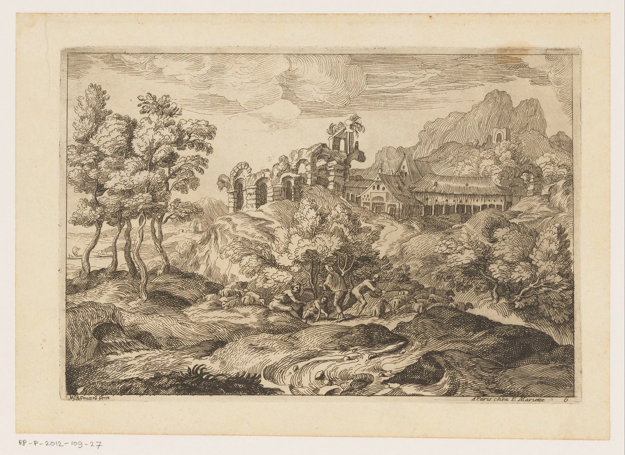 Landscape with Shepherds and a Flock by a Ruin (Landscapes after Titian)
