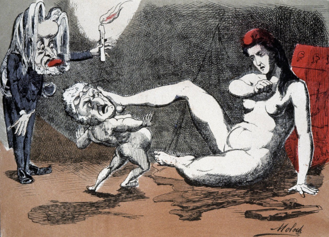 Thiers and Marianne by Moloch (1849 1909)