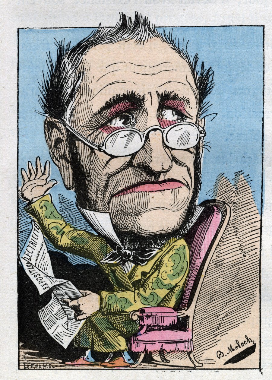 Allegory of a 19th century curator in “Le Trombinoscope” by Touchatout, cartoon by B. Moloch of 1882. Private collection by Moloch