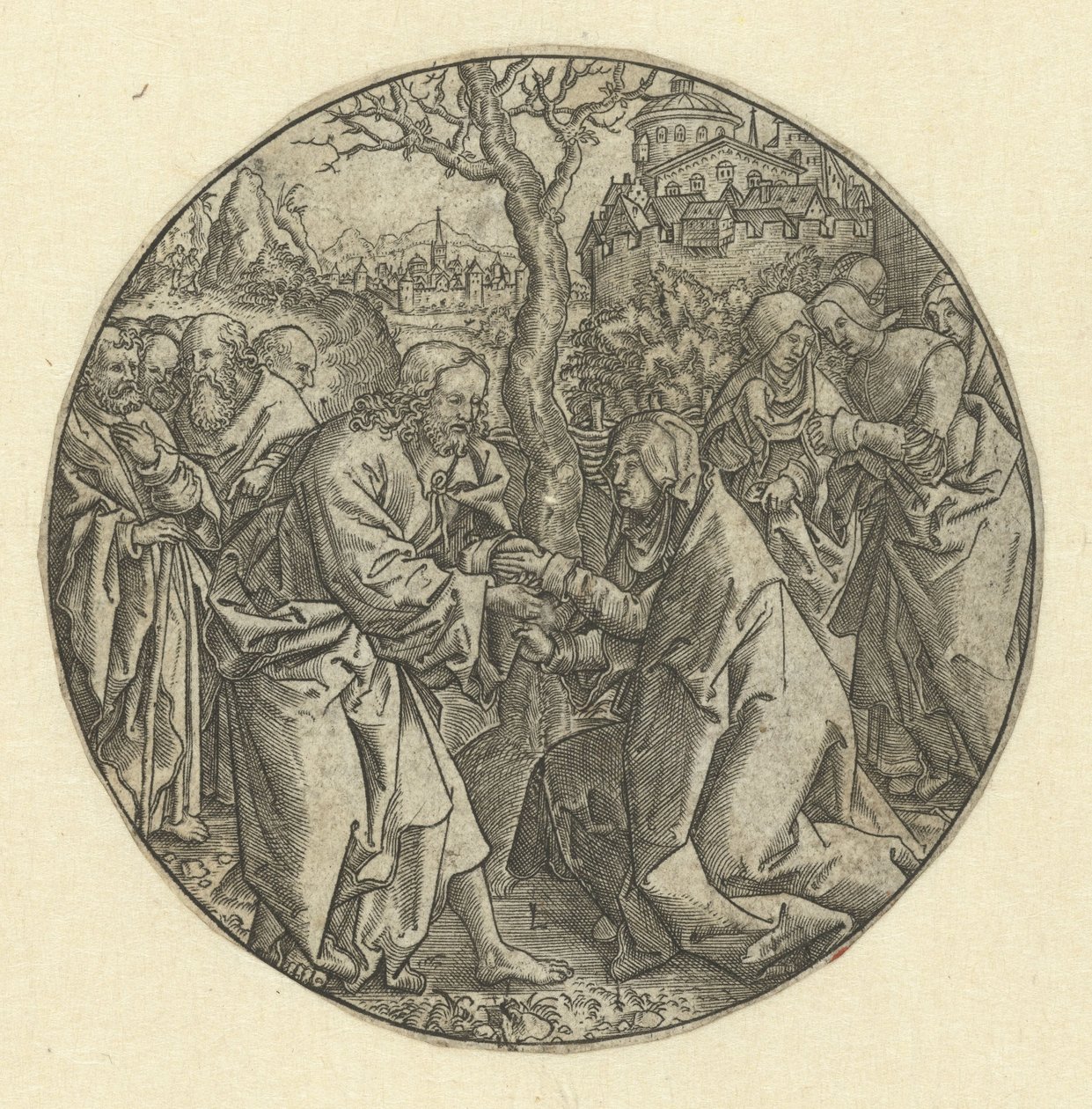 Christ Takes Leave of Mary by Monogrammist L (graveur, Nederland)