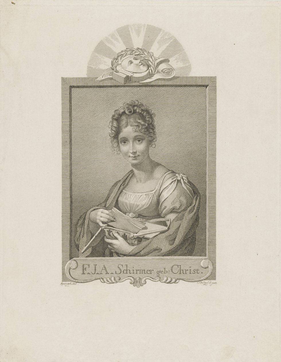 Portrait of the actress Friederike Schirmer, née Christ by Moritz Retzsch