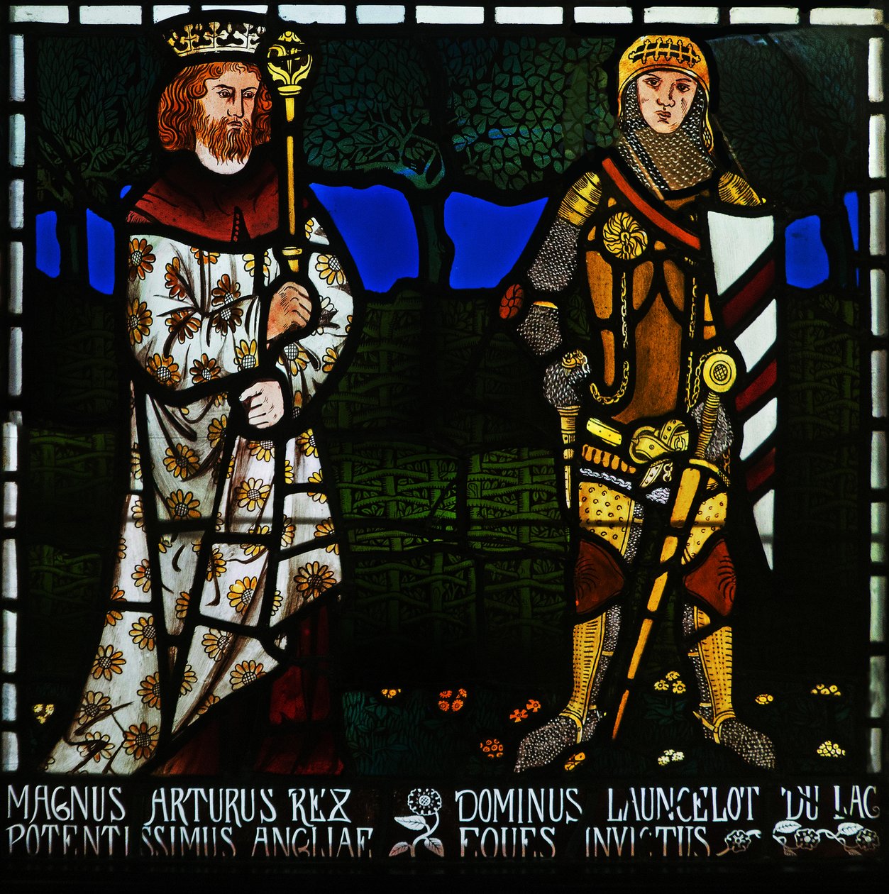 King Arthur and Sir Lancelot by Morris and Co.
