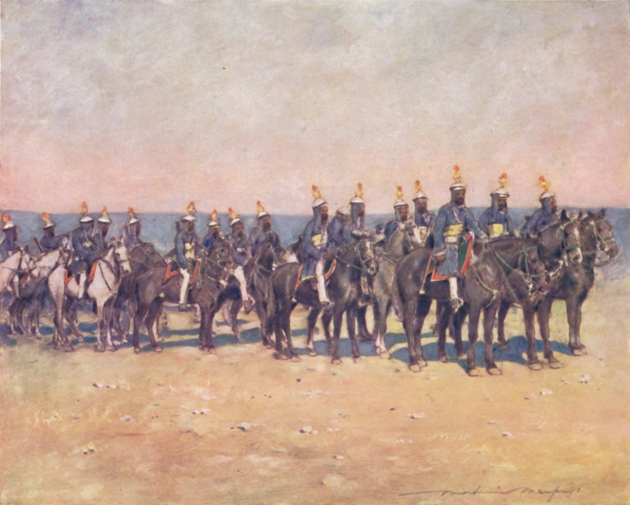 Armoured Horsemen of Kishengarh by Mortimer L Menpes