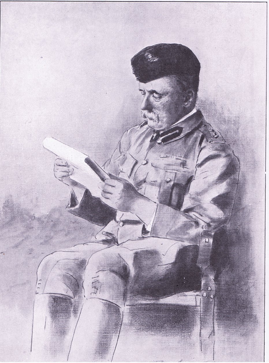 Colonel French (illustration from After Pretoria: The Guerilla War, 1902) by Mortimer Ludington Menpes