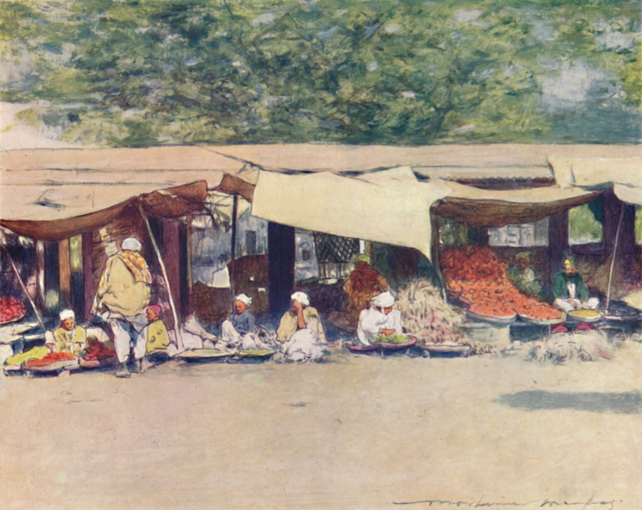 Market Day in Peshawur by Mortimer Ludington Menpes