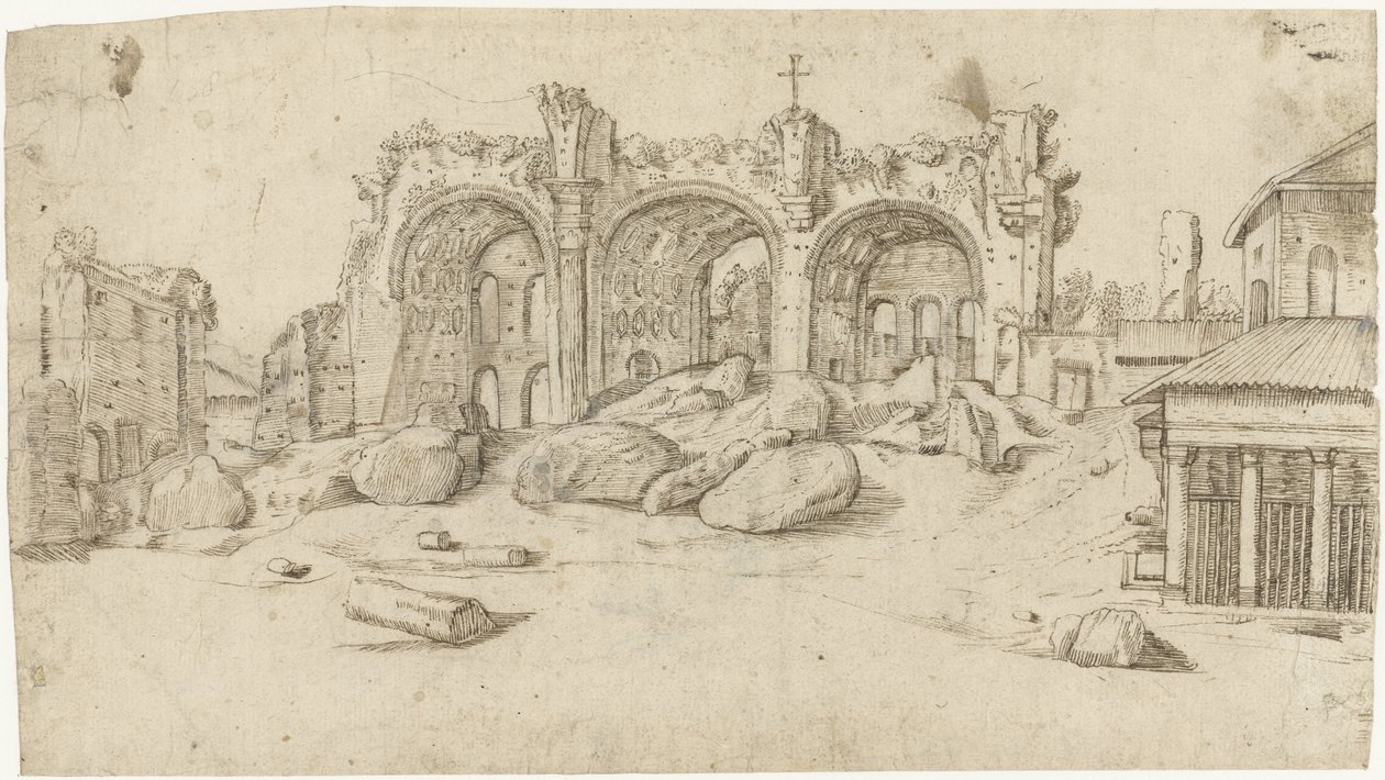 Ruins of the Basilica of Maxentius and Constantine, Rome by Moses Ter Borch