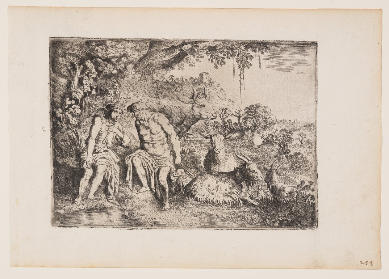 Mercury Lulling Argus to Sleep, plate 4 from The Story of Mercury and Argus by Moses van Uyttenbroeck